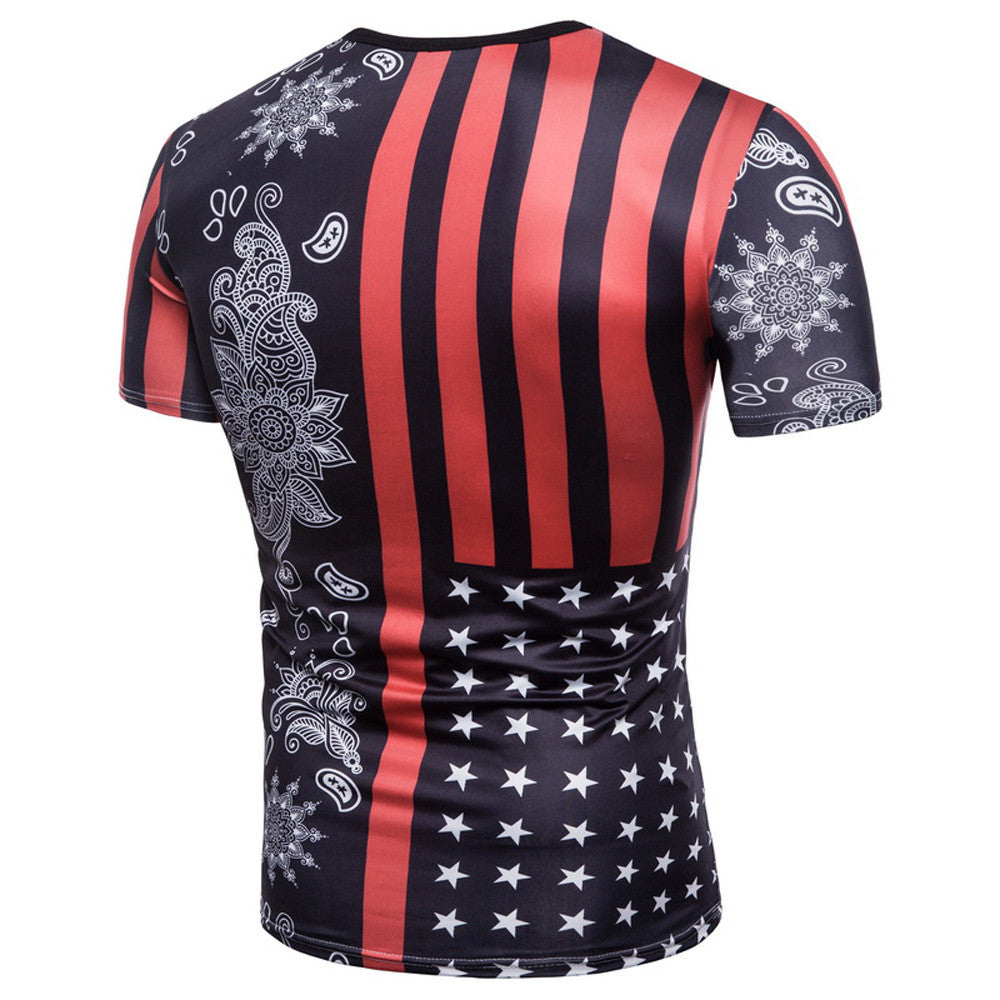 Mens Patriotic 3D Printing Tees Shirt